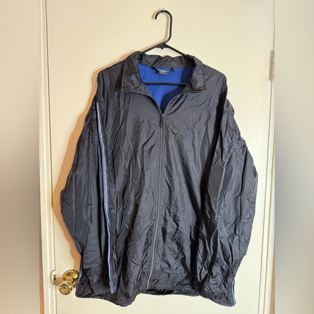Nike Black Windbreaker with Blue Details